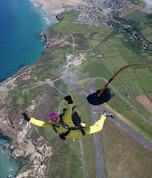 Sky-diving from Perranporth